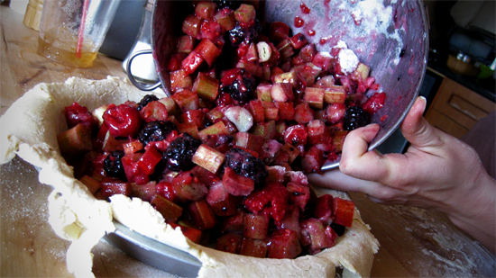 raspberry blackberry rhubarb pie filling